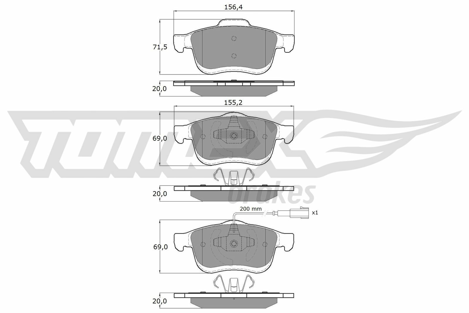 Sada brzdových platničiek kotúčovej brzdy TOMEX Brakes